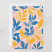 Weelderige Lithograaf Vet Blauwe gele en roze brui Kaart (Achterkant)