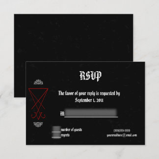 Weelderige Luciferiaanse Occulte Goth Huwelijks RS Kaart