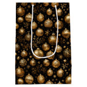 Weelderige & Luxe Metaalgouden Kerst Medium Cadeauzakje (Achterkant)