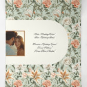 Weelderige Luxe, Tiger Lily & Mint, Trifold Weddin Drieluik Kaart (Binnenkant midden)