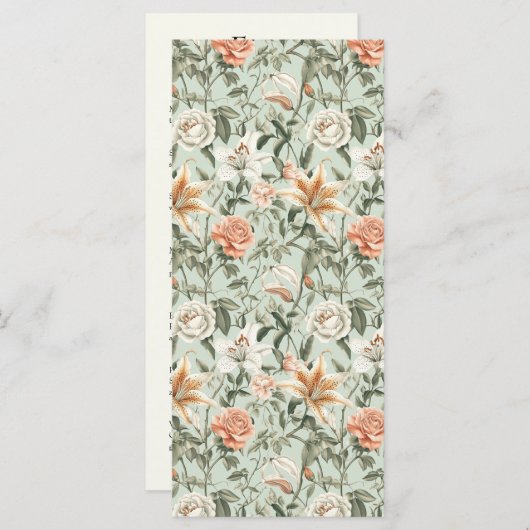 Weelderige luxe, tijgerlelie en munt, plat menu (Voorkant / Achterkant)