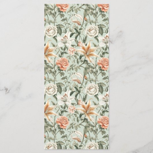 Weelderige luxe, tijgerlelie en munt, plat menu (Voorkant)