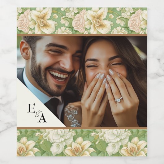 Weelderige Luxe, Tijgerlelie & Munt, Wijnlabel Set Wijn Etiket (Enkel label)