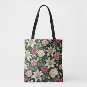 Weelderige Magnolia Bloem Botanische Illustratie Tote Bag