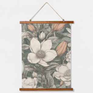 Weelderige  Magnolia Floral Botanical Hangend Wandkleed