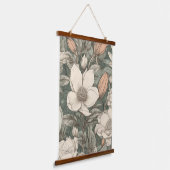 Weelderige  Magnolia Floral Botanical Hangend Wandkleed (Gebogen)