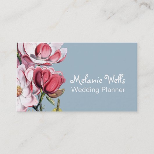 Weelderige Magnolia's Weddingplanner met grillig t Visitekaartje (Voorkant)