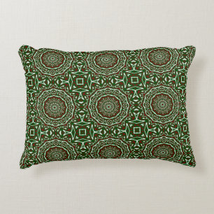 Weelderige Maximalistische Groovy Kerst Mandala Pa Accent Kussen
