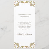 Weelderige Monogram Barok Christelijke Trouwmenu Menu (Achterkant)
