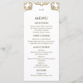 Weelderige Monogram Barok Christelijke Trouwmenu Menu (Voorkant)