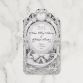 weelderige motief atelier bruiloft uitnodiging, cadeaulabels (Achterkant)