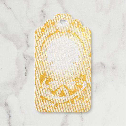 weelderige motief atelier bruiloft uitnodiging, cadeaulabels (Voorkant)