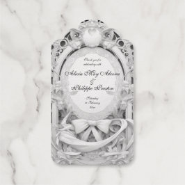 weelderige motief atelier bruiloft uitnodiging, cadeaulabels