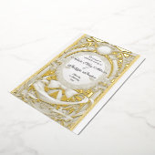 weelderige motief atelier bruiloft uitnodiging, folie uitnodiging (Gedraaid)