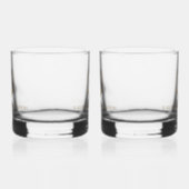 Weelderige Nep-Gouden Wapenschild Aangepaste Monog Whisky Glas (Links)