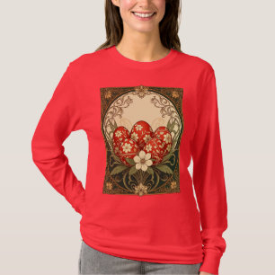 Weelderige Nowruz-tafel decoratief ei viering T-shirt