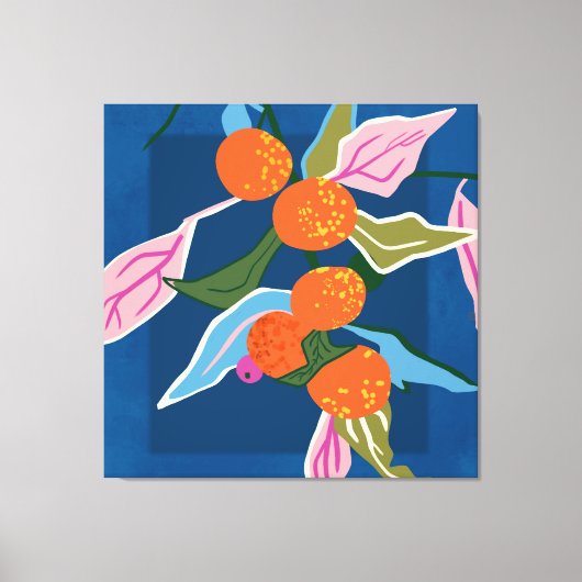 Weelderige Oranje botanicals Canvas Afdruk (Voorkant)
