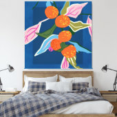 Weelderige Oranje botanicals Canvas Afdruk (Insitu (Slaapkamer))