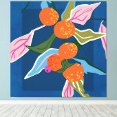 Weelderige Oranje botanicals Canvas Afdruk (Insitu (Houten vloer))