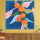 Weelderige Oranje botanicals Canvas Afdruk (Insitu (Woonkamer))