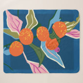 Weelderige Oranje botanicals Sherpa Deken (Voorkant (horizontaal))