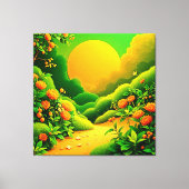 Weelderige Oranje tuinkunst Canvas Afdruk (Voorkant)