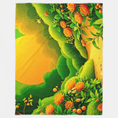 Weelderige Oranje tuinkunst Fleece Deken (Voorkant)