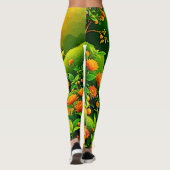 Weelderige Oranje tuinkunst Leggings (Achterkant)