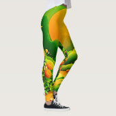 Weelderige Oranje tuinkunst Leggings (Rechts)
