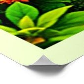 Weelderige Oranje tuinkunst Poster (Hoek)