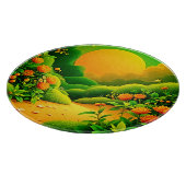 Weelderige Oranje tuinkunst Snijplank (Hoek)