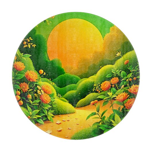 Weelderige Oranje tuinkunst Snijplank (Voorkant)