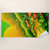 Weelderige Oranje tuinkunst Strandlaken (Voorkant)