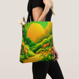 Weelderige Oranje tuinkunst Tote Bag