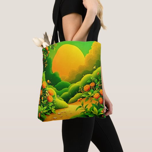 Weelderige Oranje tuinkunst Tote Bag (Dichtbij)