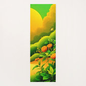 Weelderige Oranje tuinkunst Yogamat (Achterkant)