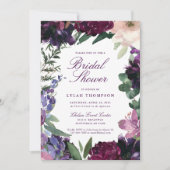 Weelderige paarse bloemen | Romantisch Vrijgezelle Kaart (Voorkant)