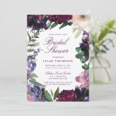 Weelderige paarse bloemen | Romantisch Vrijgezelle Kaart (Staand voorkant)