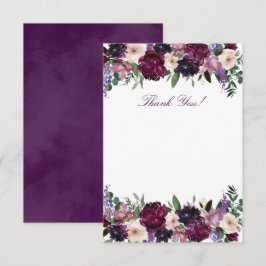Weelderige paarse bloemen | Romantische bedankkaar Bedankkaart