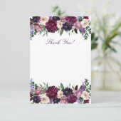 Weelderige Paarse Bloemen | Romantische Dankkaartj Bedankkaart (Staand voorkant)