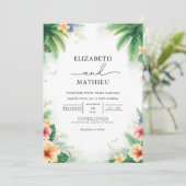 Weelderige Palm Foliage Arch Wedding Kaart (Staand voorkant)