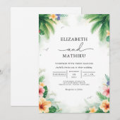 Weelderige Palm Foliage Arch Wedding Kaart (Voorkant / Achterkant)