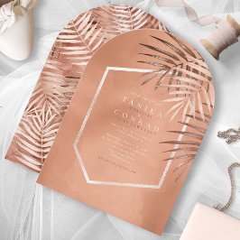 Weelderige palmblad trouw terracotta boog ID956 Kaart