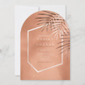 Weelderige palmblad trouw terracotta boog ID956 Kaart (Voorkant)