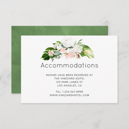 Weelderige paradijs tropische bruiloft accommodati informatiekaartje (Voorkant / Achterkant)