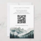 Weelderige Pieken Mistig Woud Bewaar de Datum QR-c Kaart (Achterkant)