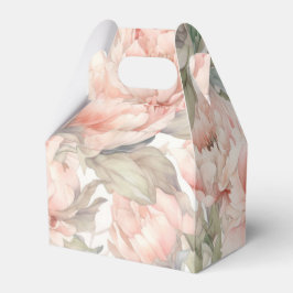 weelderige pioen op een zachte achtergrond bedankdoosjes