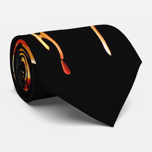 Weelderige Pizza Nekdas - Zwarte Voedsel-thema Das (Opgerold)