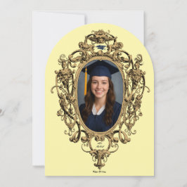 Weelderige Rococo Cartouche Fototemplate Afstudere Kaart