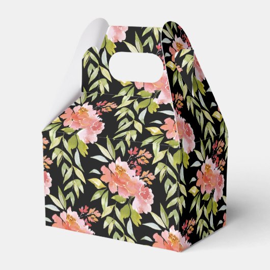 Weelderige rode bloemrijke bruidsbaby shower bedankdoosjes (Achterkant)